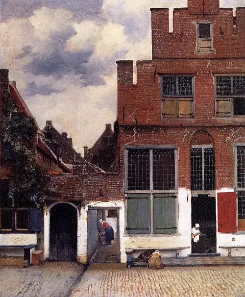 View of Houses in Delft (The Little Street) by Johannes Vermeer