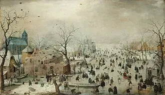 Winter Landscape with Ice Skaters by Hendrick Avercamp